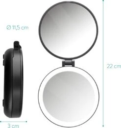 Navaris 1x/5x Vergrotende Make-up Spiegel - Compacte Opvouwbare Kap- En Reisspiegel - Led-verlichte Dubbelzijdige Make-upspiegel - Zwart 14 Navaris 1x/5x Vergrotende Make-up Spiegel - Compacte Opvouwbare Kap- En Reisspiegel - Led-verlichte Dubbelzijdige Make-upspiegel - Zwart -Cosmetica Winkel 1128x1200