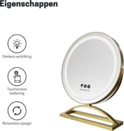 Marbor Make Up Spiegel Met LED Verlichting - Goud - Hollywood Mirror 10 Marbor Make Up Spiegel Met LED Verlichting - Goud - Hollywood Mirror -Cosmetica Winkel 1135x1200