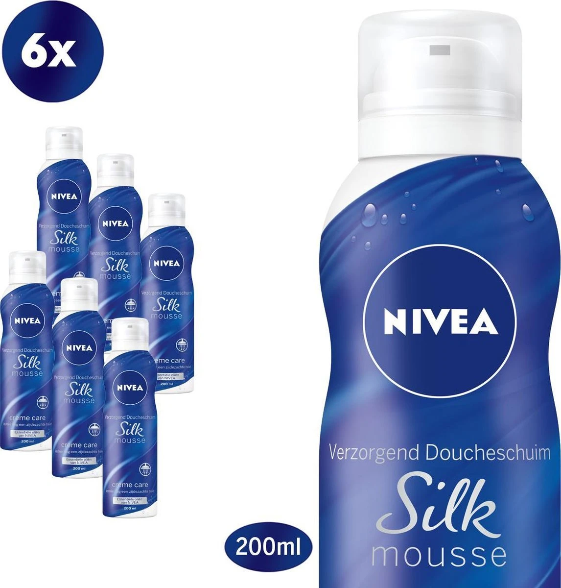 NIVEA Silk Mousse Crème Care - 6 X 200 Ml - Voordeelverpakking - Doucheschuim 3 NIVEA Silk Mousse Crème Care - 6 X 200 Ml - Voordeelverpakking - Doucheschuim