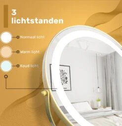 Great's® Make Up Spiegel Met LED Verlichting - ⌀ 40cm - Visagie Spiegel Rond - Extra Close Up Spiegeltje 10x - Goud -Cosmetica Winkel 1157x1200