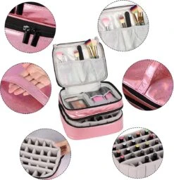 YONO Nagellak Tas - Nagelkoffer Beautycase - Cosmetica Koffer - Manicure Organizer - Roze 9 YONO Nagellak Tas - Nagelkoffer Beautycase - Cosmetica Koffer - Manicure Organizer - Roze -Cosmetica Winkel 1160x1200