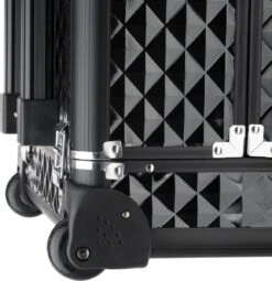 Dreamble Make-up Koffer - Make-up Trolley - Zwart - Rijdbaar - Met Wieltjes - Compact - 8 Vakken - Met Slot - 2 Sleutels -Cosmetica Winkel 1161x1200
