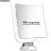 Melodii ML10X - Make Up Spiegel Met LED Verlichting - Scheerspiegel - 10x Vergroting - Met Tru-Daylight Verlichting - Voor Hem En Voor Haar -Cosmetica Winkel 1167x1200