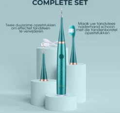 Merkloos Tandsteen Verwijderaar Elektrisch Dentect – Tandenborstel Opzetstukken - Tandarts Spiegel - 5 Standen - Groen -Cosmetica Winkel 1200x1139 1