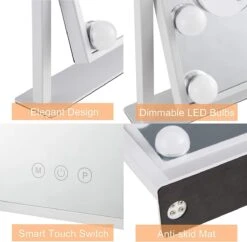 Bright Beauty Vanity Make Up Spiegel Met Verlichting - Wit - Dimbaar Met Drie Lichtstanden -Cosmetica Winkel 1200x1177