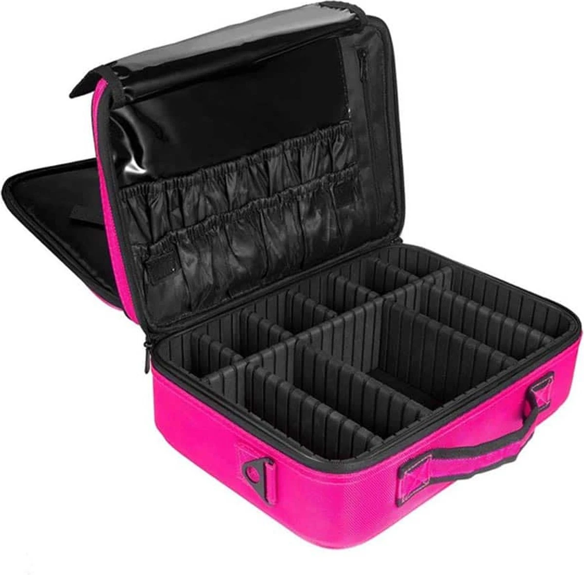 Cosmetica Koffer - Make-up Koffer Met Verstelbare Vakken - Visagie En Nagelstyliste Beauty Koffer - 40x30x14CM - Roze 12 Cosmetica Koffer - Make-up Koffer Met Verstelbare Vakken - Visagie En Nagelstyliste Beauty Koffer - 40x30x14CM - Roze - Afbeelding 10