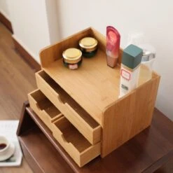 Merkloos Decopatent® Luxe Make-up Organizer Met 3 Lades - Cosmetica Organizer Make Up Met Schuiflade Bamboe Hout - Cosmeticahouder - Toren -Cosmetica Winkel 1200x1200 132