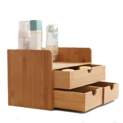 Merkloos Decopatent® Luxe Make-up Organizer Met 3 Lades - Cosmetica Organizer Make Up Met Schuiflade Bamboe Hout - Cosmeticahouder - Toren -Cosmetica Winkel 1200x1200 134