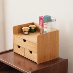 Merkloos Decopatent® Luxe Make-up Organizer Met 3 Lades - Cosmetica Organizer Make Up Met Schuiflade Bamboe Hout - Cosmeticahouder - Toren -Cosmetica Winkel 1200x1200 136