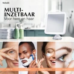 Melodii ML10X - Make Up Spiegel Met LED Verlichting - Scheerspiegel - 10x Vergroting - Met Tru-Daylight Verlichting - Voor Hem En Voor Haar -Cosmetica Winkel 1200x1200 16