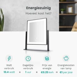 Mirlux Hollywood Spiegel Met Verlichting - Make Up - Visagie - Dimbaar LED Lampen Licht - Zwart -Cosmetica Winkel 1200x1200 164