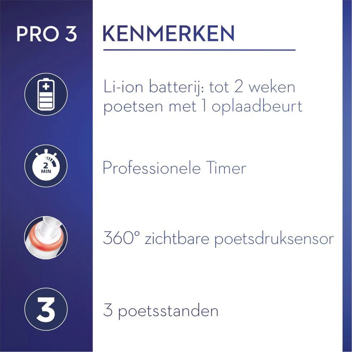 Oral B Oral-B Pro 3 - 3000 - Elektrische Tandenborstel - Ontworpen Door Braun - Blauw 8 Oral B Oral-B Pro 3 - 3000 - Elektrische Tandenborstel - Ontworpen Door Braun - Blauw - Afbeelding 6
