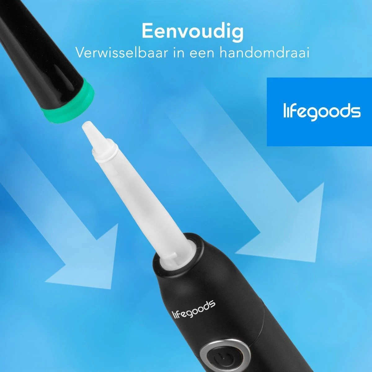LifeGoods Opzetborstels - Voor Elektrische Tandenborstel - 4 Stuks - Zwart/Blauw 6 LifeGoods Opzetborstels - Voor Elektrische Tandenborstel - 4 Stuks - Zwart/Blauw - Afbeelding 4