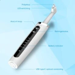 DEN-T® PRO P350 Elektrische Tandenpolijster - Wit - 5 Standen - 5 Opzetstukken - Polijstmachine - Polijstset - Tanden Polijsten - 17 DEN-T® PRO P350 Elektrische Tandenpolijster - Wit - 5 Standen - 5 Opzetstukken - Polijstmachine - Polijstset - Tanden Polijsten - -Cosmetica Winkel 1200x1200 329