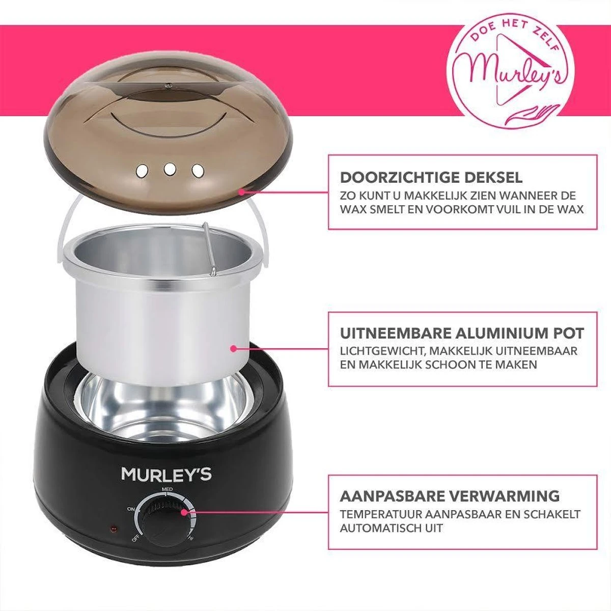 MURLEY'S Wax Apparaat Ontharen Set 500 Gram Waxbonen, Pre En Afterspray (2x 60ml) En 30 Houten Spatels Voor Lichaam En Gezicht 5 MURLEY'S Wax Apparaat Ontharen Set 500 Gram Waxbonen, Pre En Afterspray (2x 60ml) En 30 Houten Spatels Voor Lichaam En Gezicht - Afbeelding 3