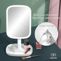 HighHome - Make Up Spiegel Met Led Verlichting - Inclusief 10x Spiegel - 3 Warmtes - 360 °C Draaibaar 17 HighHome - Make Up Spiegel Met Led Verlichting - Inclusief 10x Spiegel - 3 Warmtes - 360 °C Draaibaar -Cosmetica Winkel 1200x1200 5