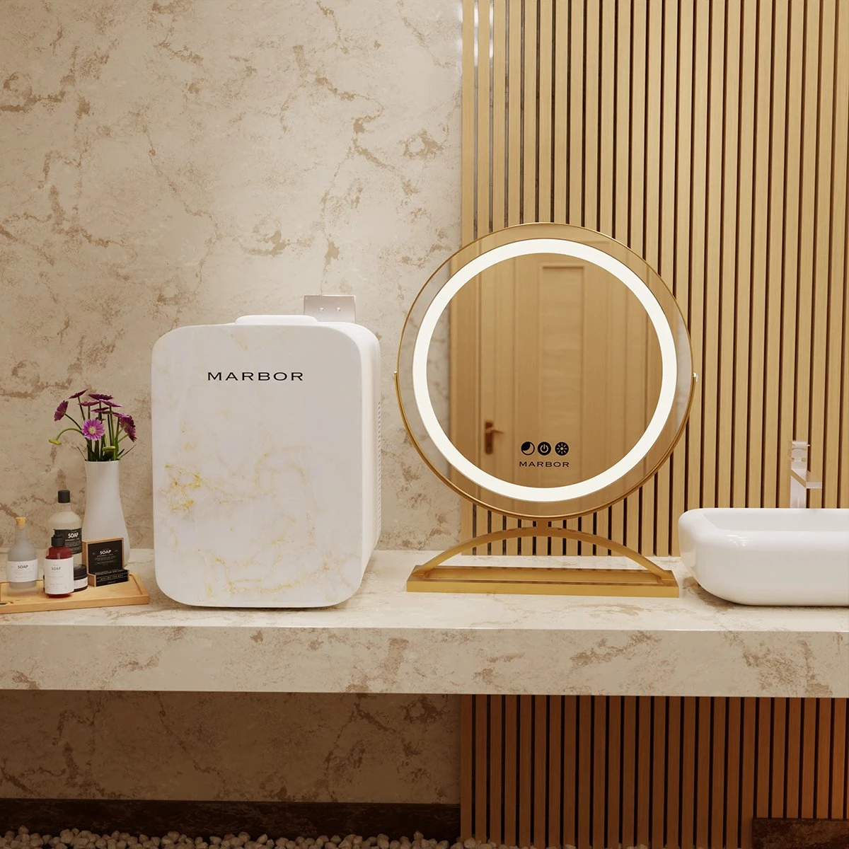 Marbor Make Up Spiegel Met LED Verlichting - Goud - Hollywood Mirror 6 Marbor Make Up Spiegel Met LED Verlichting - Goud - Hollywood Mirror - Afbeelding 4