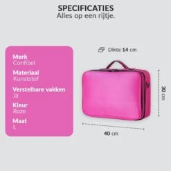 Cosmetica Koffer - Make-up Koffer Met Verstelbare Vakken - Visagie En Nagelstyliste Beauty Koffer - 40x30x14CM - Roze 19 Cosmetica Koffer - Make-up Koffer Met Verstelbare Vakken - Visagie En Nagelstyliste Beauty Koffer - 40x30x14CM - Roze -Cosmetica Winkel 1200x1200 82