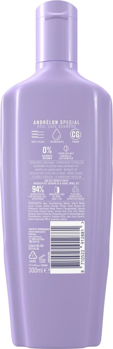 Andrélon Krul Care Shampoo - 6 X 300 Ml - Voordeelverpakking 8 Andrélon Krul Care Shampoo - 6 X 300 Ml - Voordeelverpakking - Afbeelding 6