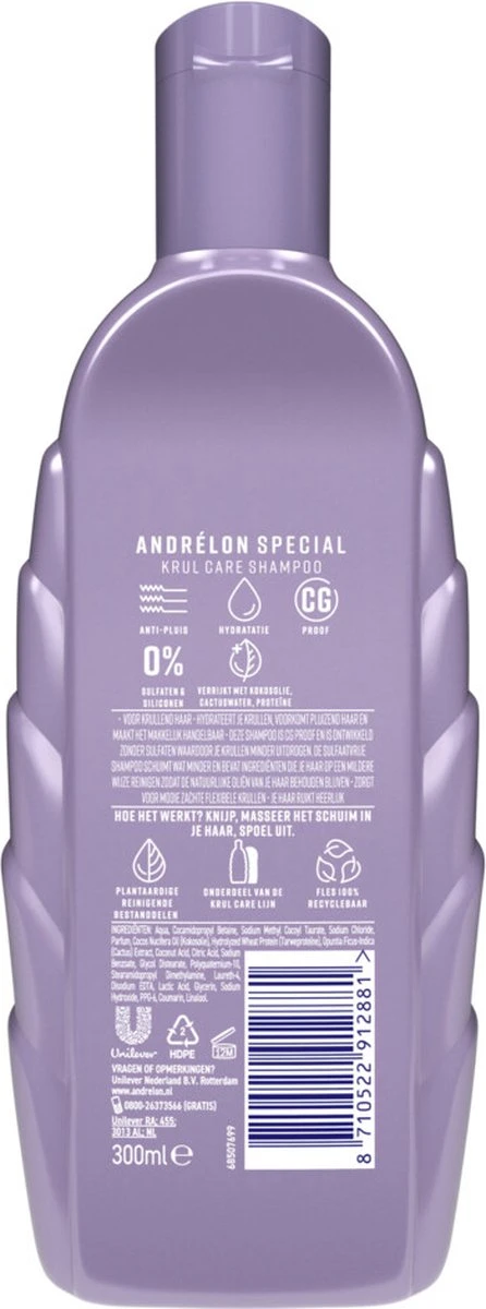 Andrélon Krul Care Shampoo - 6 X 300 Ml - Voordeelverpakking 11 Andrélon Krul Care Shampoo - 6 X 300 Ml - Voordeelverpakking - Afbeelding 9
