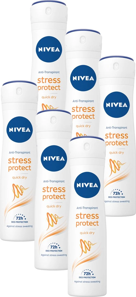 NIVEA Stress Protect - 6 X 150 Ml - Voordeelverpakking - Deodorant Spray 3 NIVEA Stress Protect - 6 X 150 Ml - Voordeelverpakking - Deodorant Spray