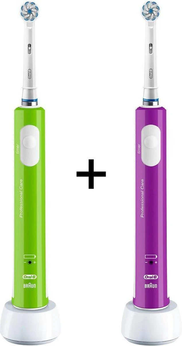 Oral B Oral-B Junior 6+ - Elektrische Tandenborstel - Paars & Groen DUOSET 3 Oral B Oral-B Junior 6+ - Elektrische Tandenborstel - Paars & Groen DUOSET