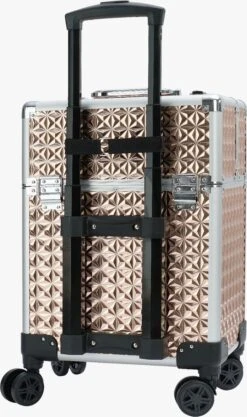 Koffer Gouden Kleur | Beautycase / Beautykoffer / Trolley Van Aluminium - 8 Wielen - Kapper Koffer - Tattoo Koffer - Nagel Koffer - Make-up Koffer -Cosmetica Winkel 711x1200