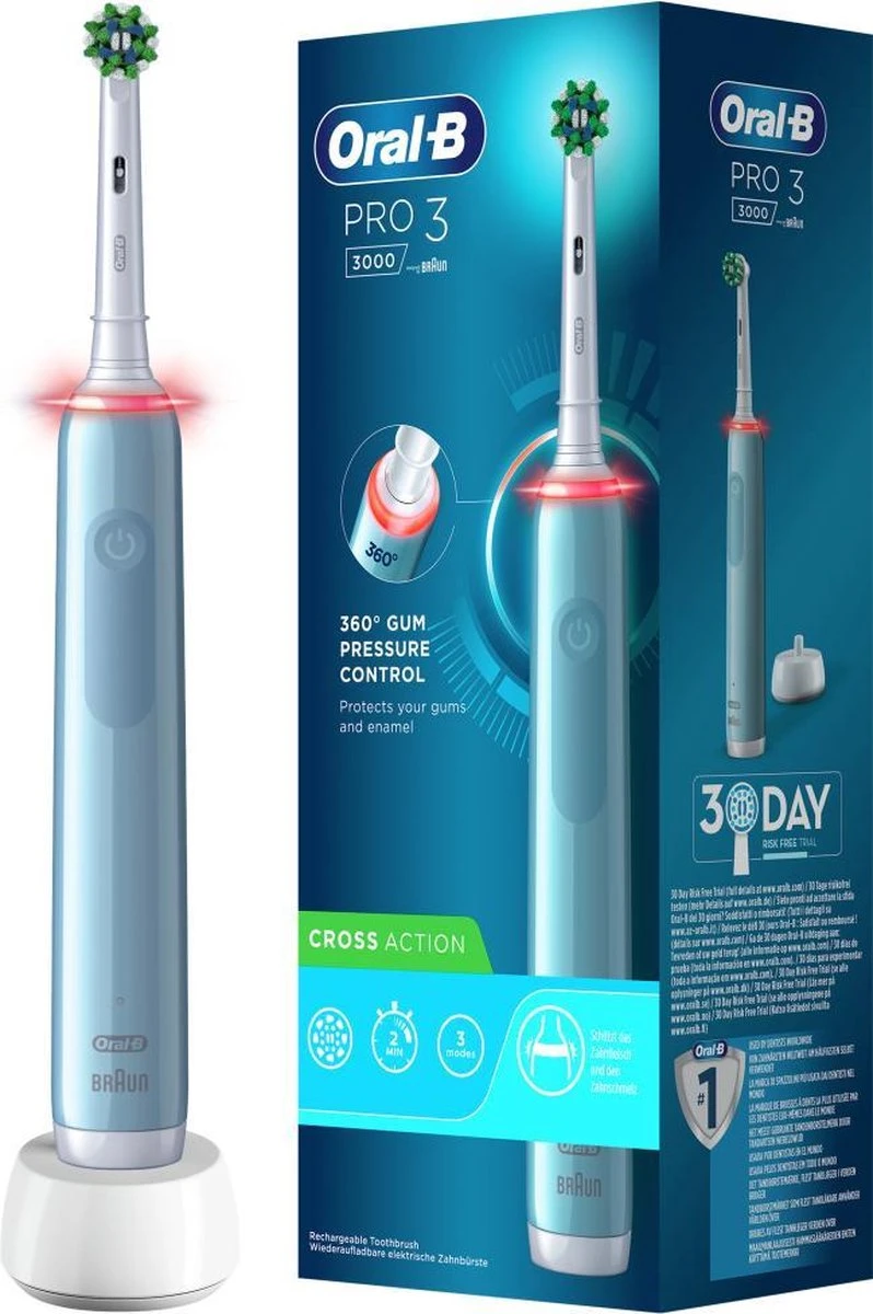 Oral B Oral-B Pro 3 - 3000 - Elektrische Tandenborstel - Ontworpen Door Braun - Blauw 10 Oral B Oral-B Pro 3 - 3000 - Elektrische Tandenborstel - Ontworpen Door Braun - Blauw - Afbeelding 8