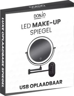 Make Up - Spiegel - Led Verlichting - 10X Vergroting - 3 Lichtstanden - Wandspiegel Rond - Badkamer - Mat Zwart - Draadloos -Cosmetica Winkel 926x1200