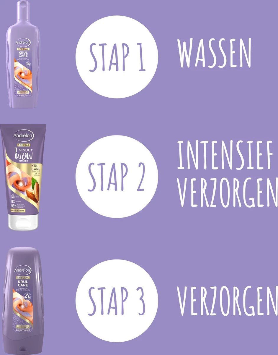 Andrélon Krul Care Shampoo - 6 X 300 Ml - Voordeelverpakking 10 Andrélon Krul Care Shampoo - 6 X 300 Ml - Voordeelverpakking - Afbeelding 8
